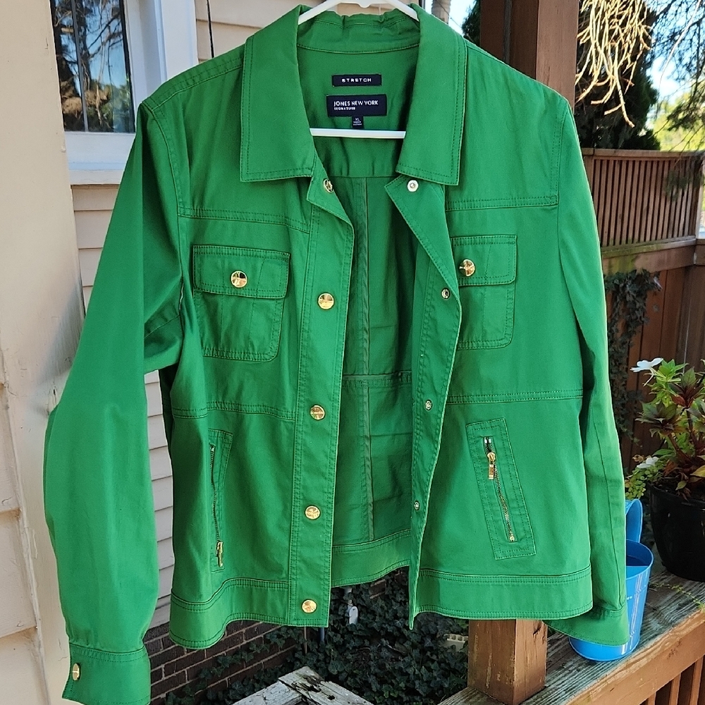 Jones New York Vibrant Green Utility Jacket